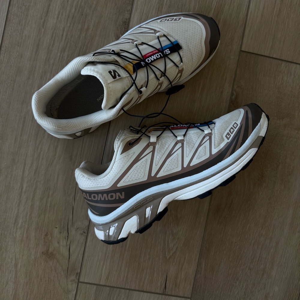 Salomon White and Gray Trail Running Sneakers
